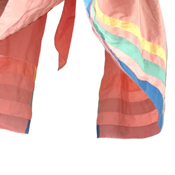 Beautiful Vintage striped apron, sash in back, with pocket, excellent condition - Picture 6 of 16